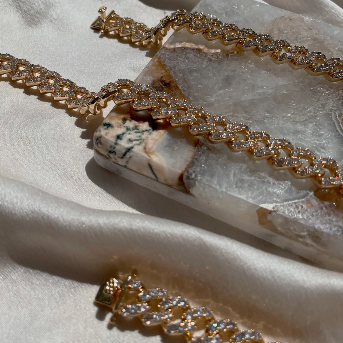 Diamonds & Cigars Necklace - Cubic Zirconia Encrusted Necklace - 18K Gold Plated Brass, Hey Maeve