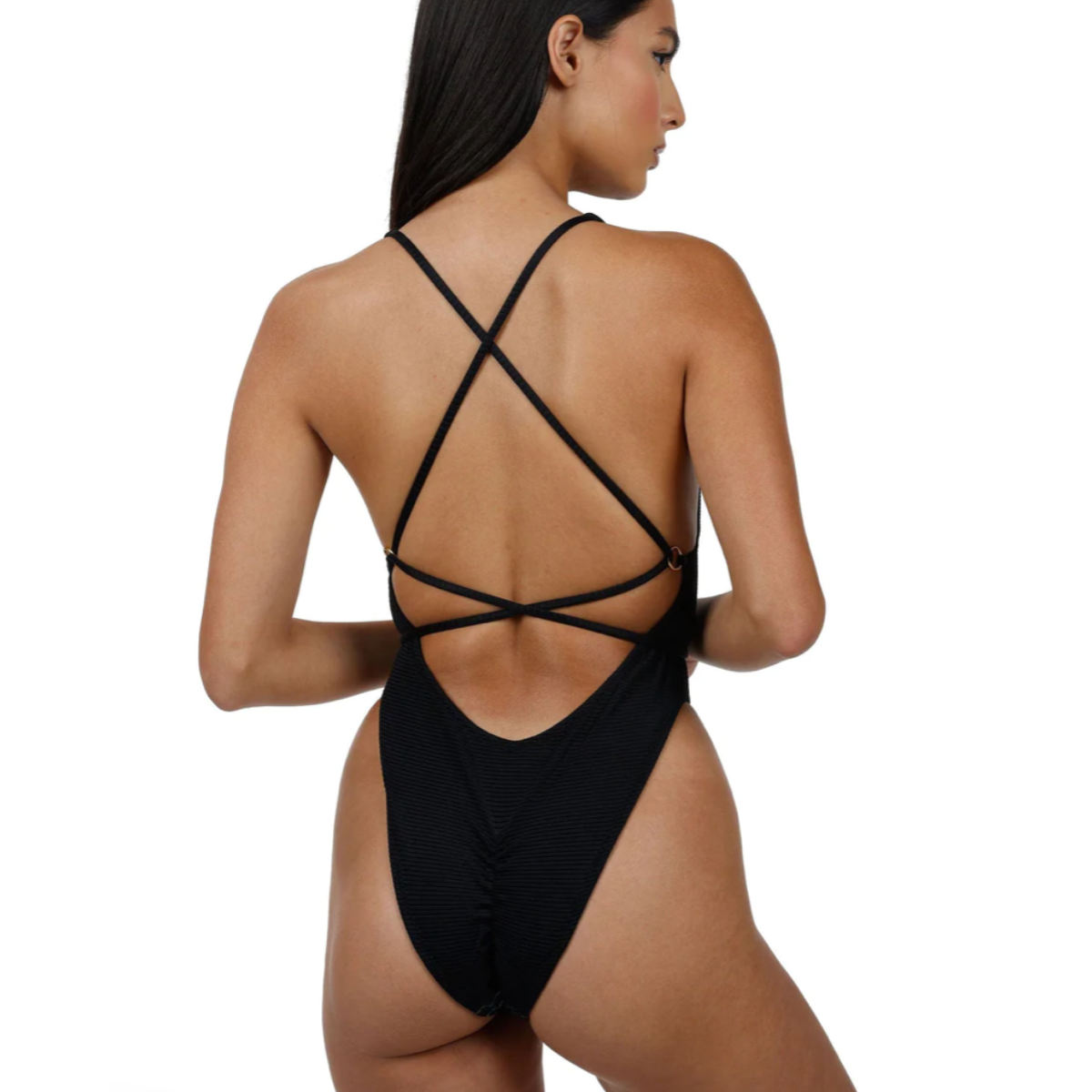 Drama One Piece in Onyx by Akosha Swimwear