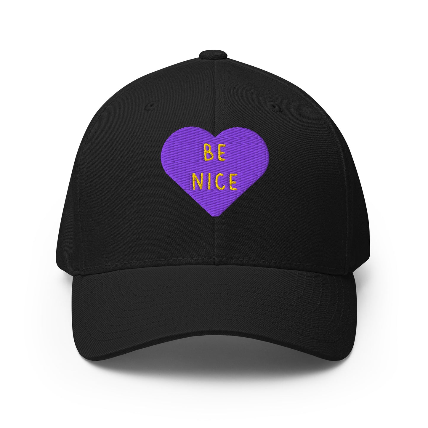Be Nice - Embroidered Fitted Baseball Cap
