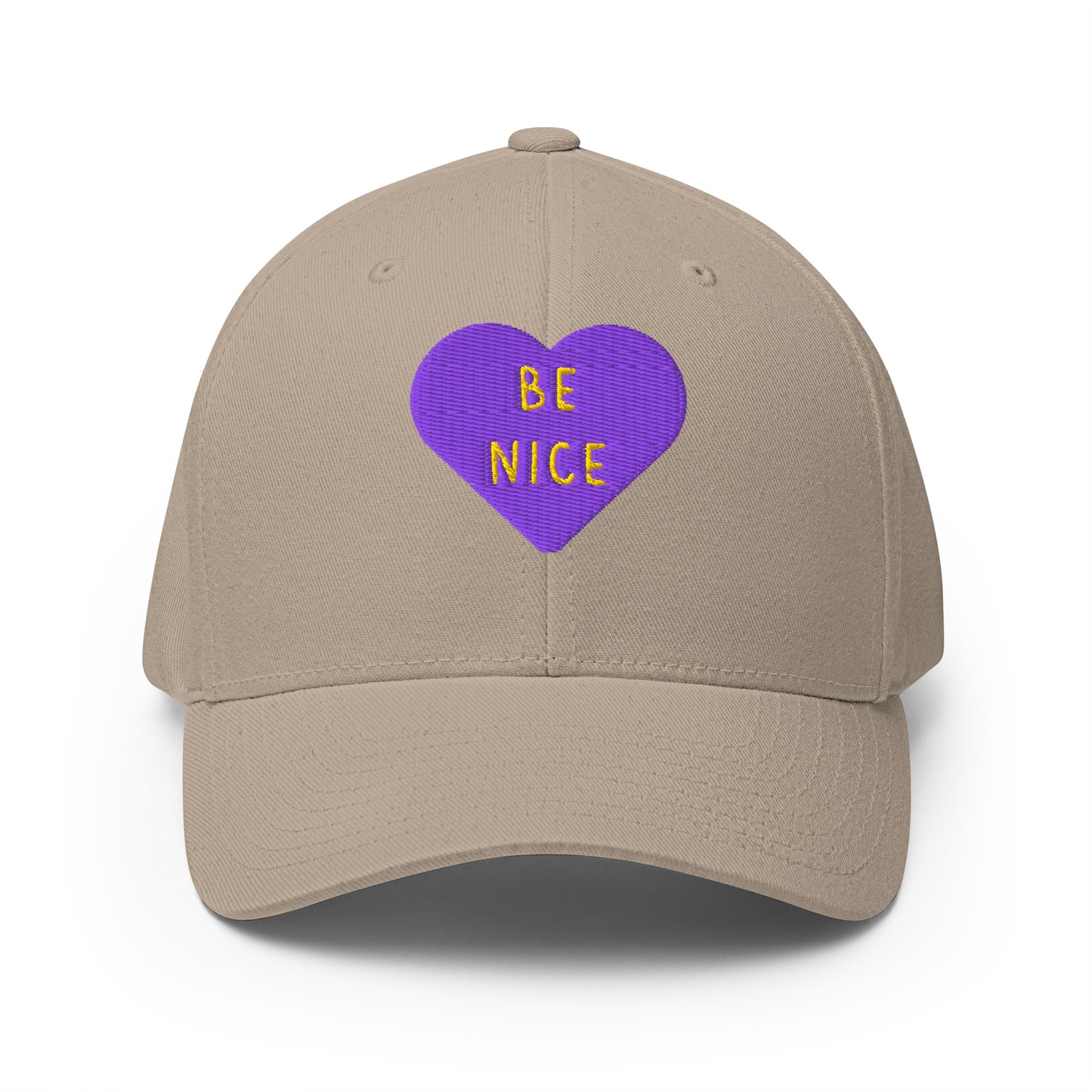 Be Nice - Embroidered Fitted Baseball Cap
