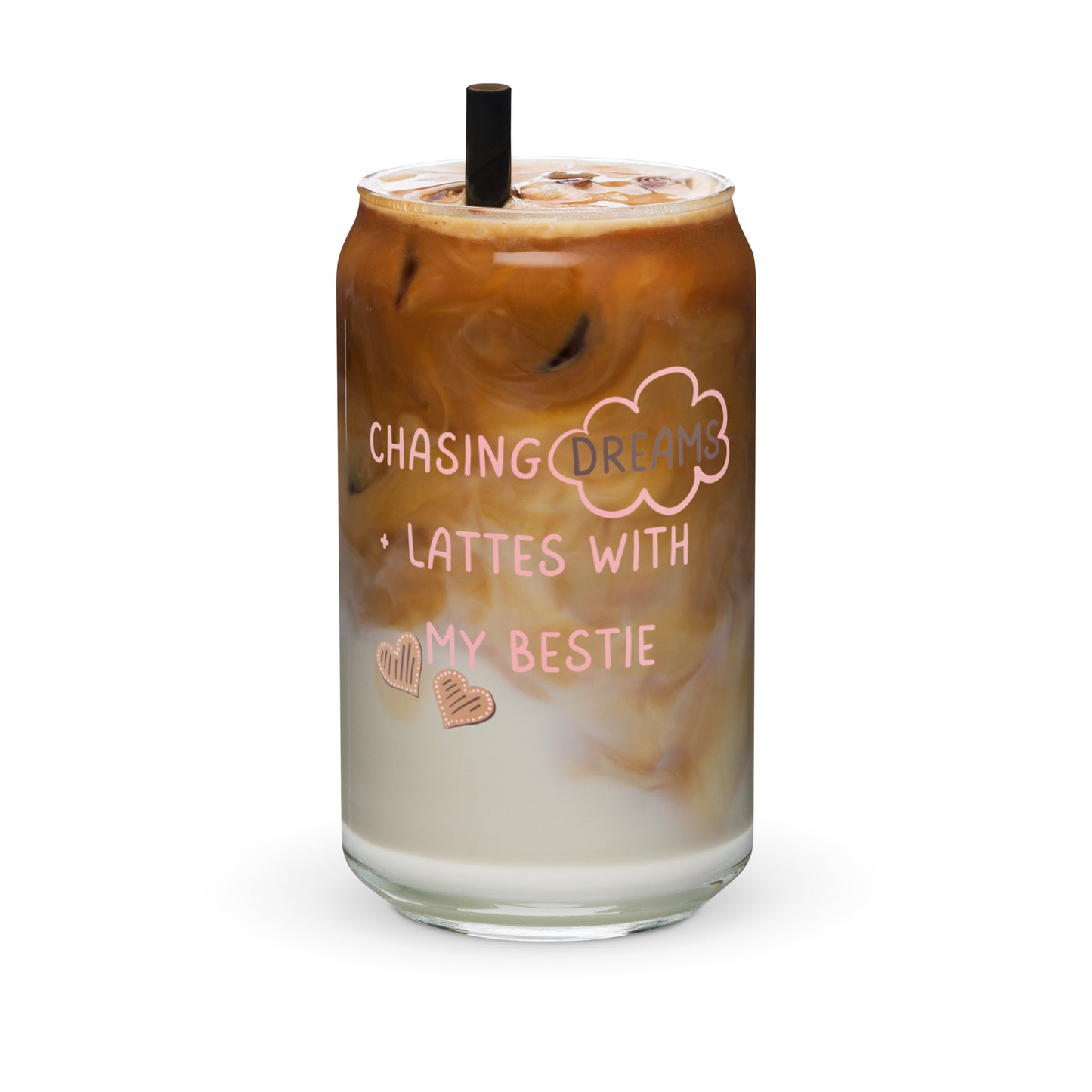 Chasing Dreams And Lattes Can-Shaped Glass