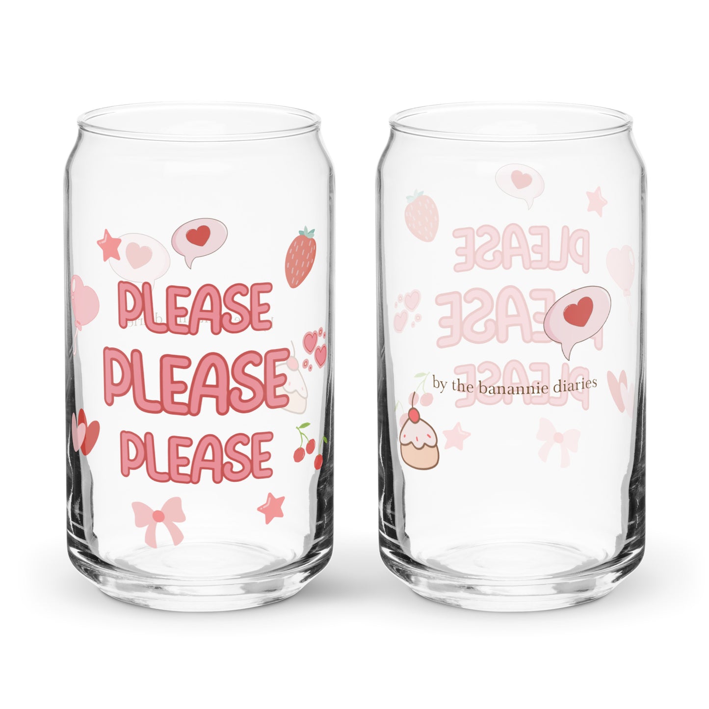 Please Please Please Love Yourself Can-Shaped Glass