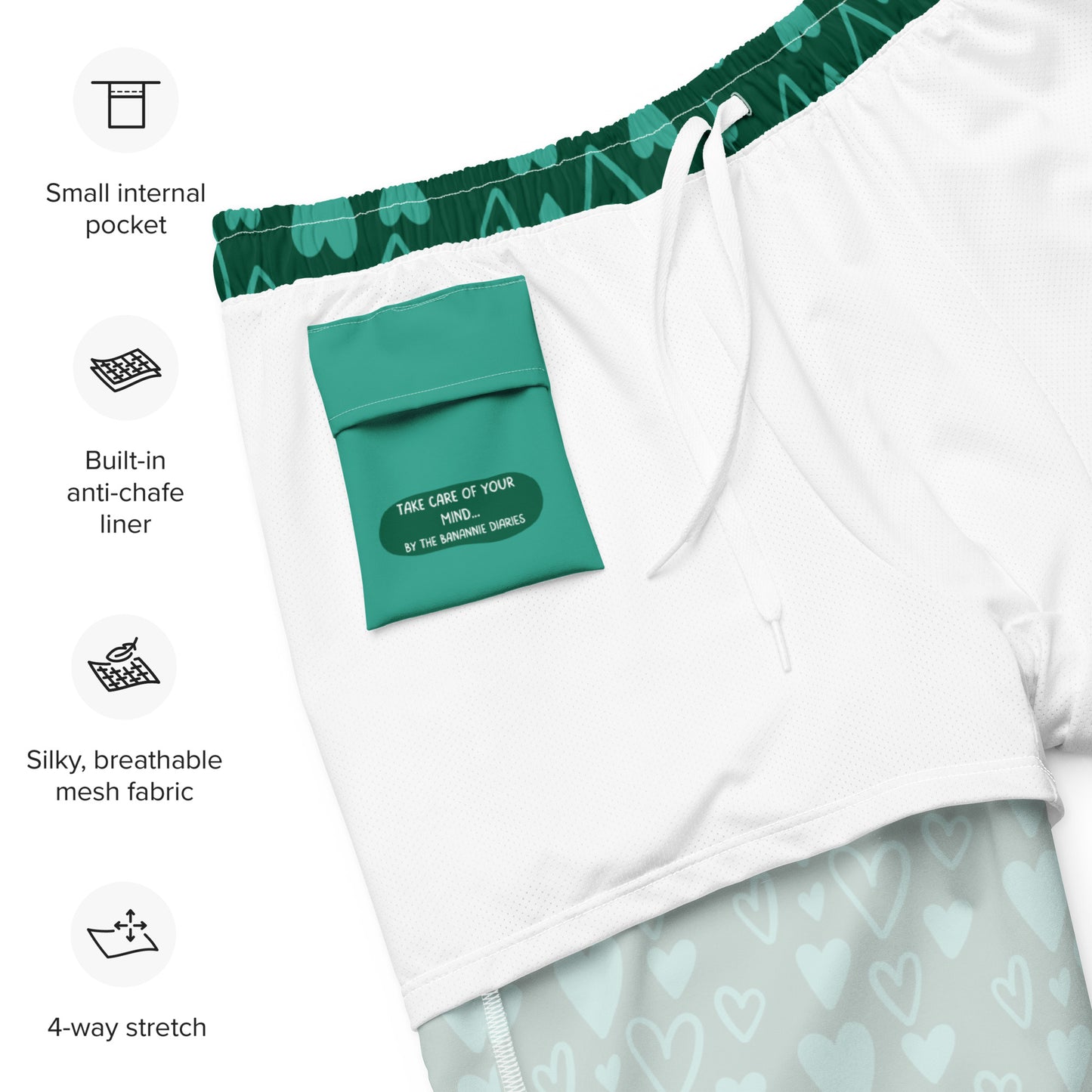 Take Care of Your Mind - Men's Swim Trunks - Mental Health Matters by The Banannie Diaries
