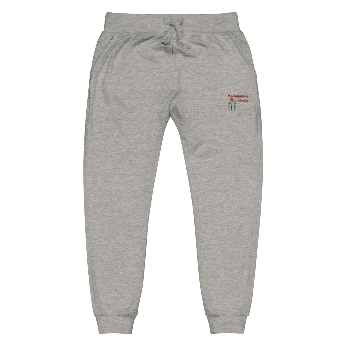 embroidered unisex fleece sweatpants by the banannie diaries