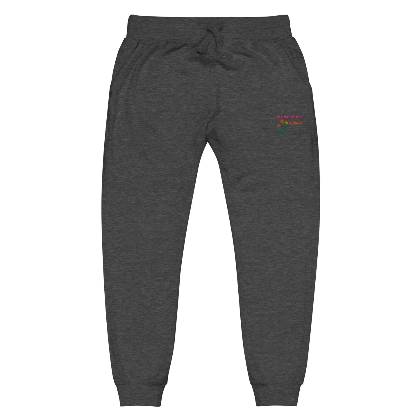 embroidered unisex fleece sweatpants by the banannie diaries