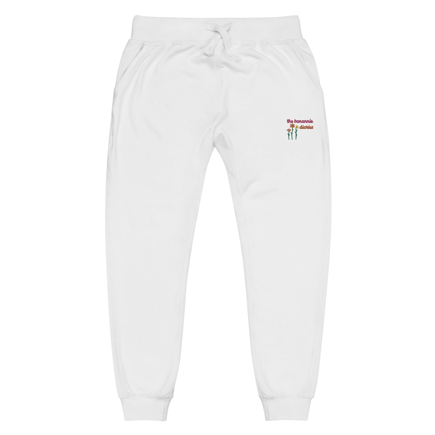 embroidered unisex fleece sweatpants by the banannie diaries