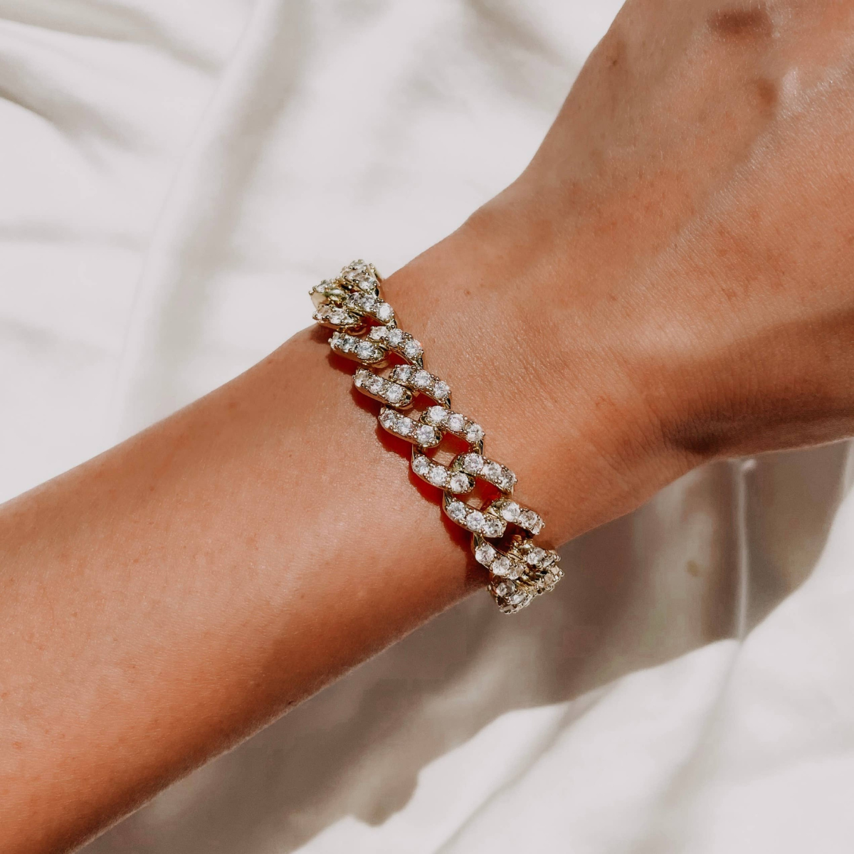 Diamonds & Cigars Bracelet - Cubic Zirconia Encrusted - 18K Gold Plated Brass, Hey Maeve