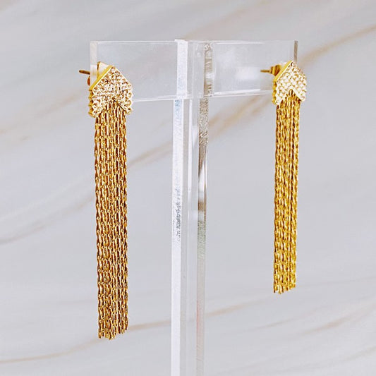 Chevron Chain Drop Earrings - Ellison and Young