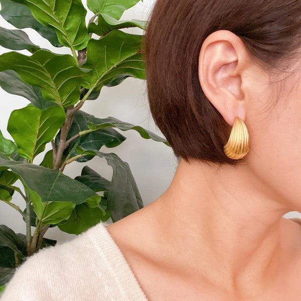 Textured Teardrop Solid Stud Earrings - Ellison and Young