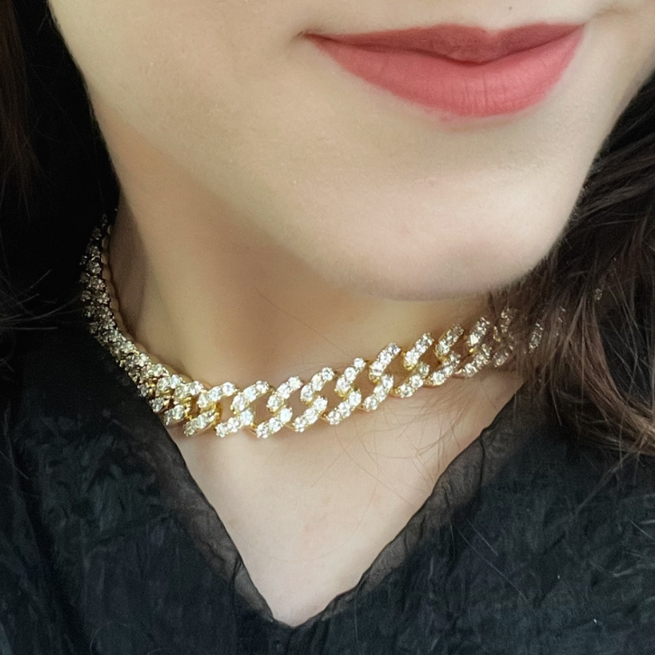 diamonds & cigars cubic zirconia encrusted necklace