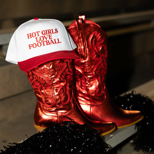 Hot Girls Love Football- Embroidered Hat