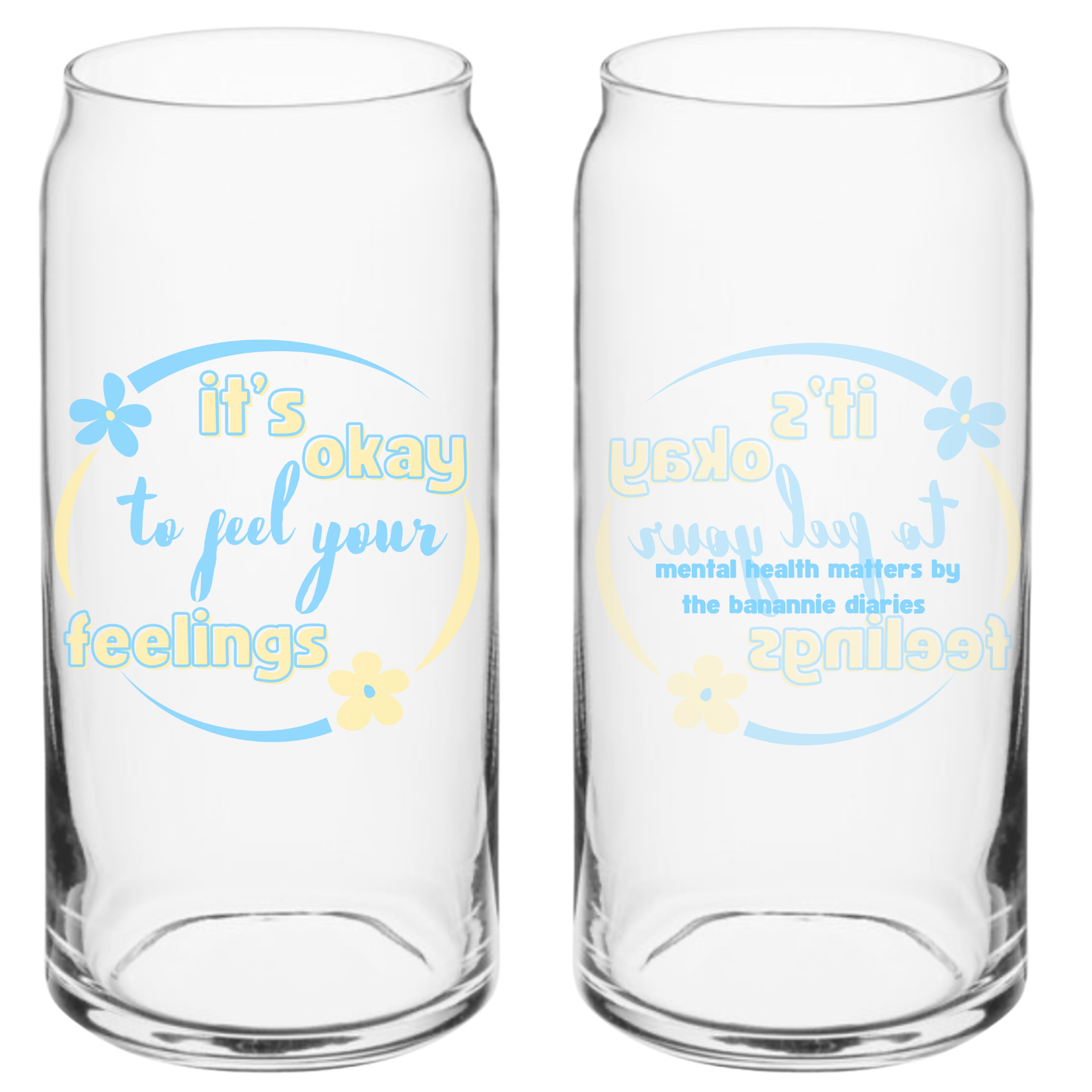 mental health matters can-shaped drinking glass – 16oz or 20oz