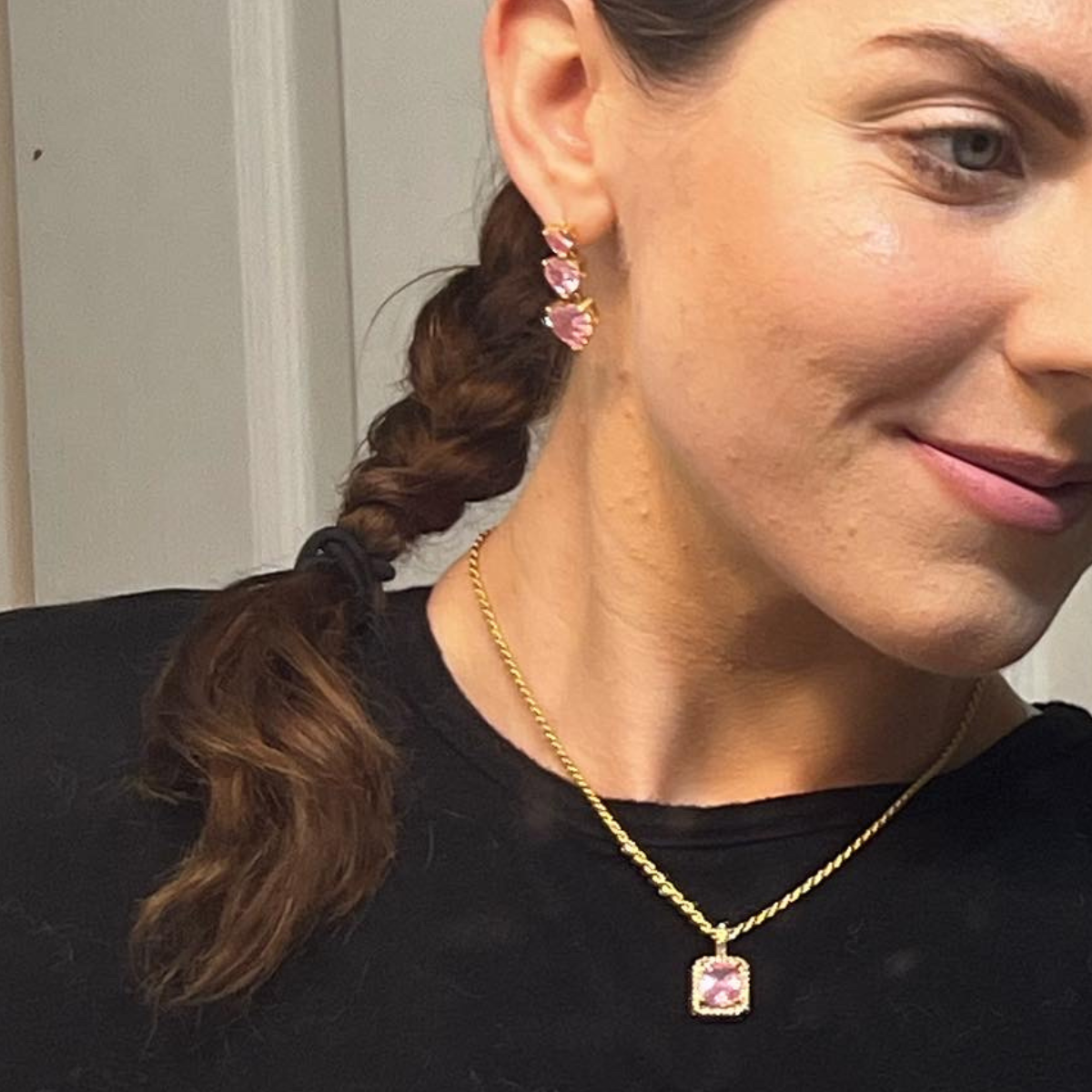 love spell earrings - clear or pink