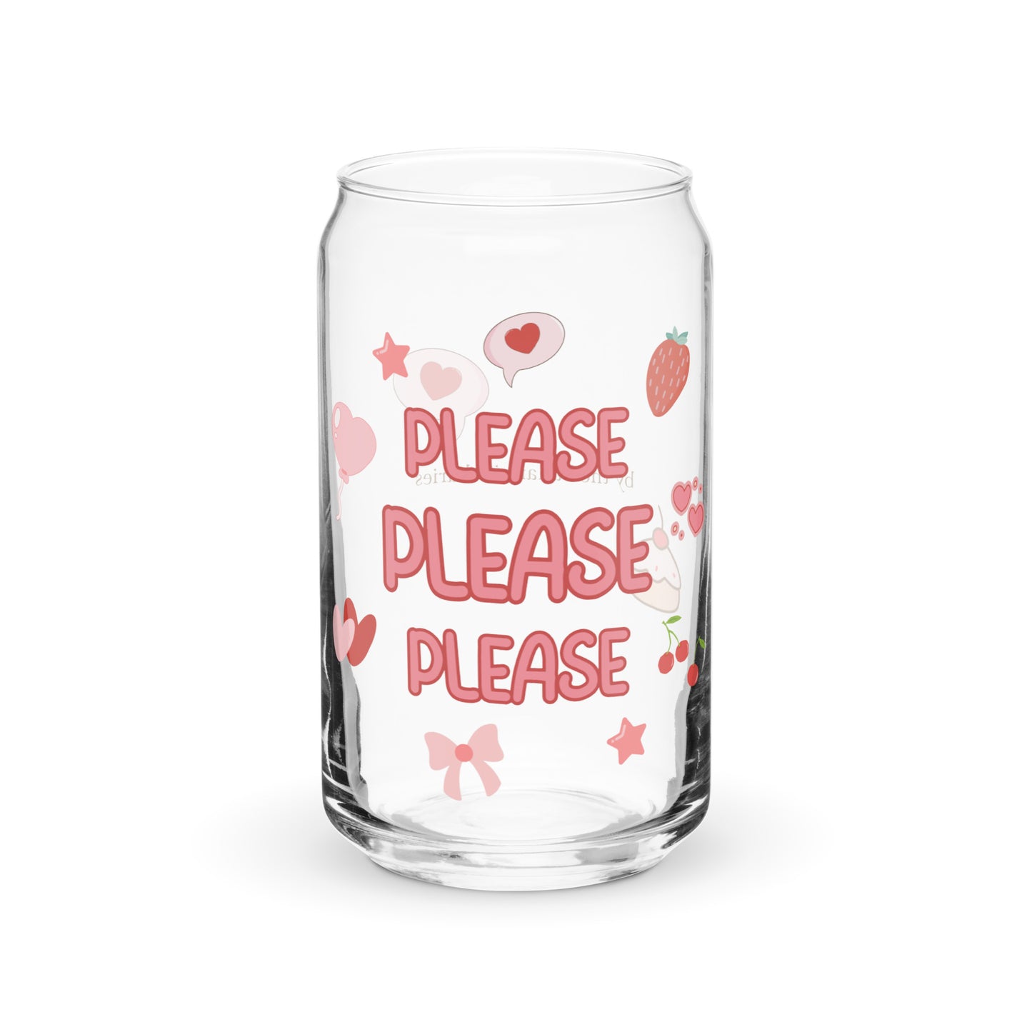 Please Please Please Love Yourself Can-Shaped Glass
