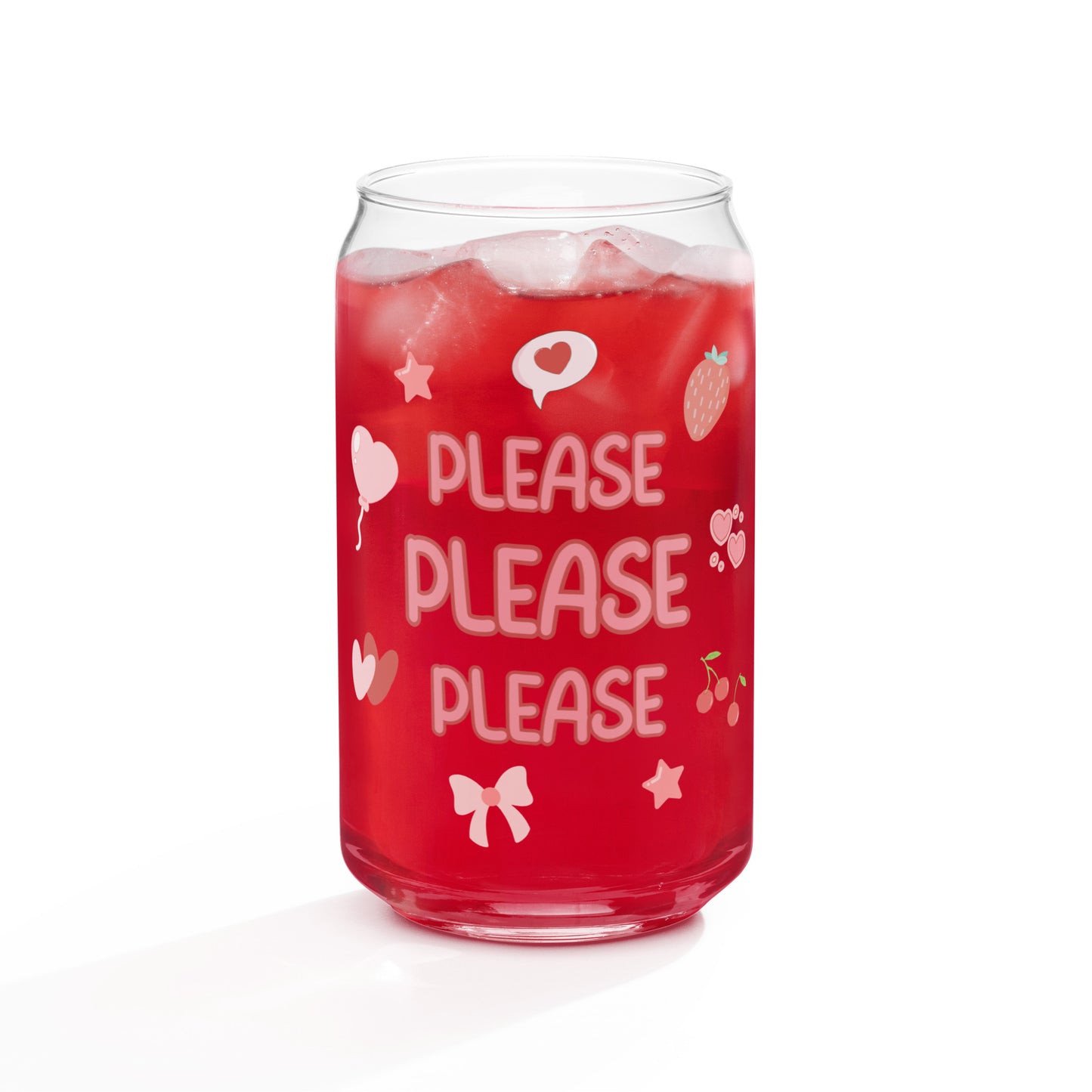 Please Please Please Love Yourself Can-Shaped Glass
