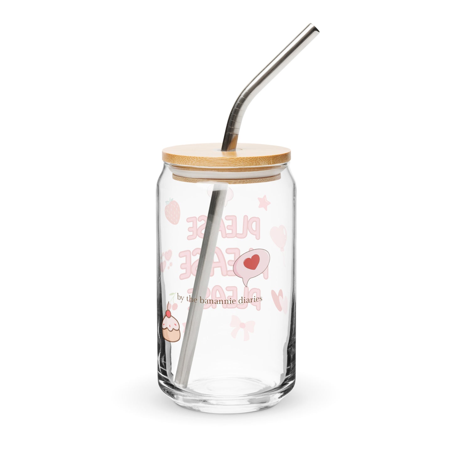 Please Please Please Love Yourself Can-Shaped Glass