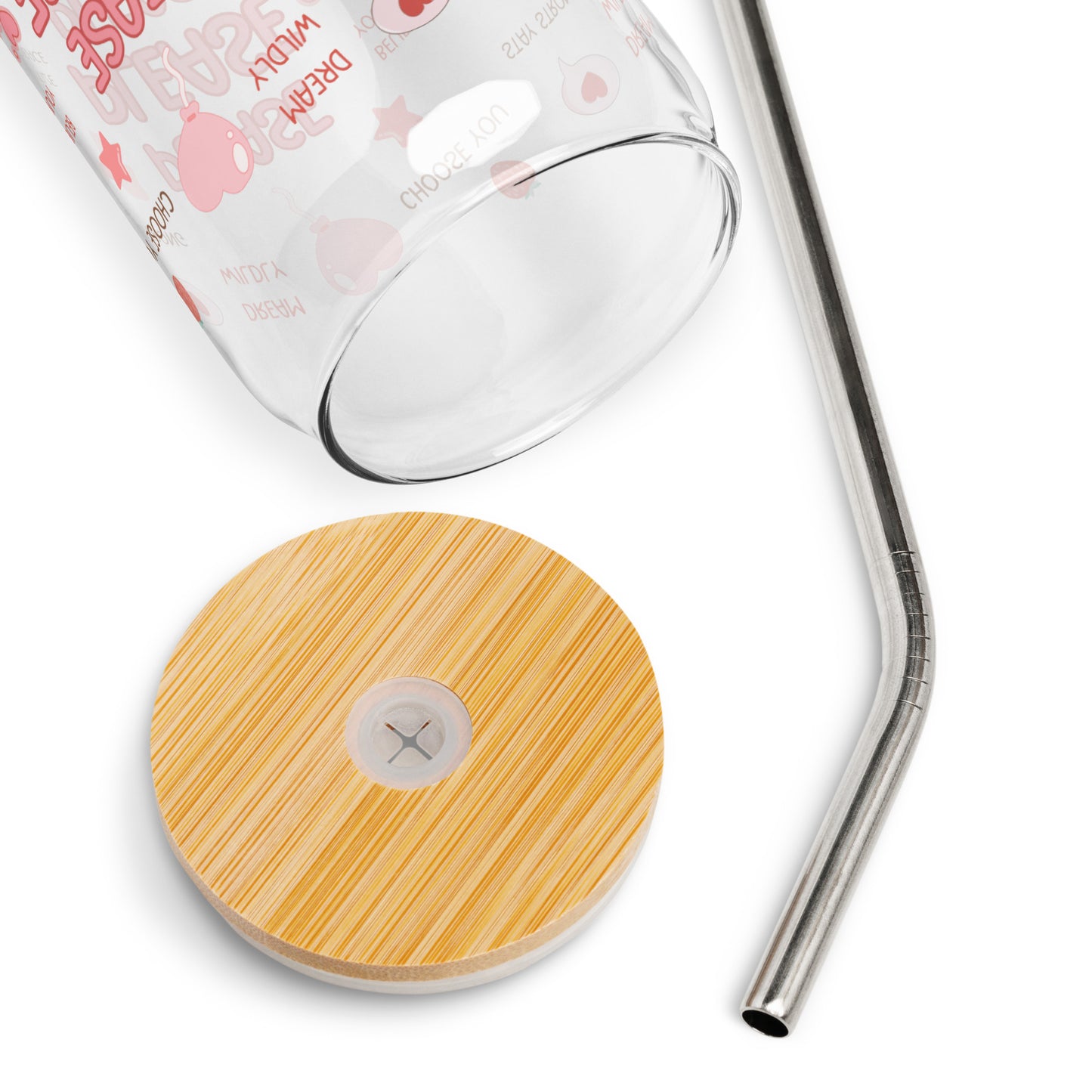 Please Please Please Love Yourself Affirmations Can-Shaped Glass – 16 oz