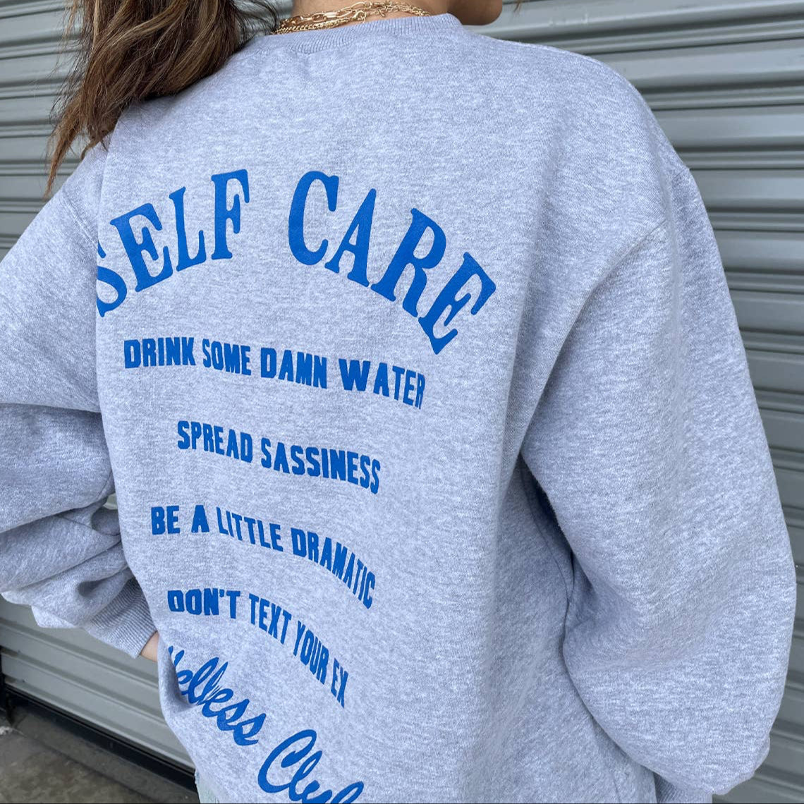 Self Care Heather Gray Sweatshirt – Wellness Club Edition