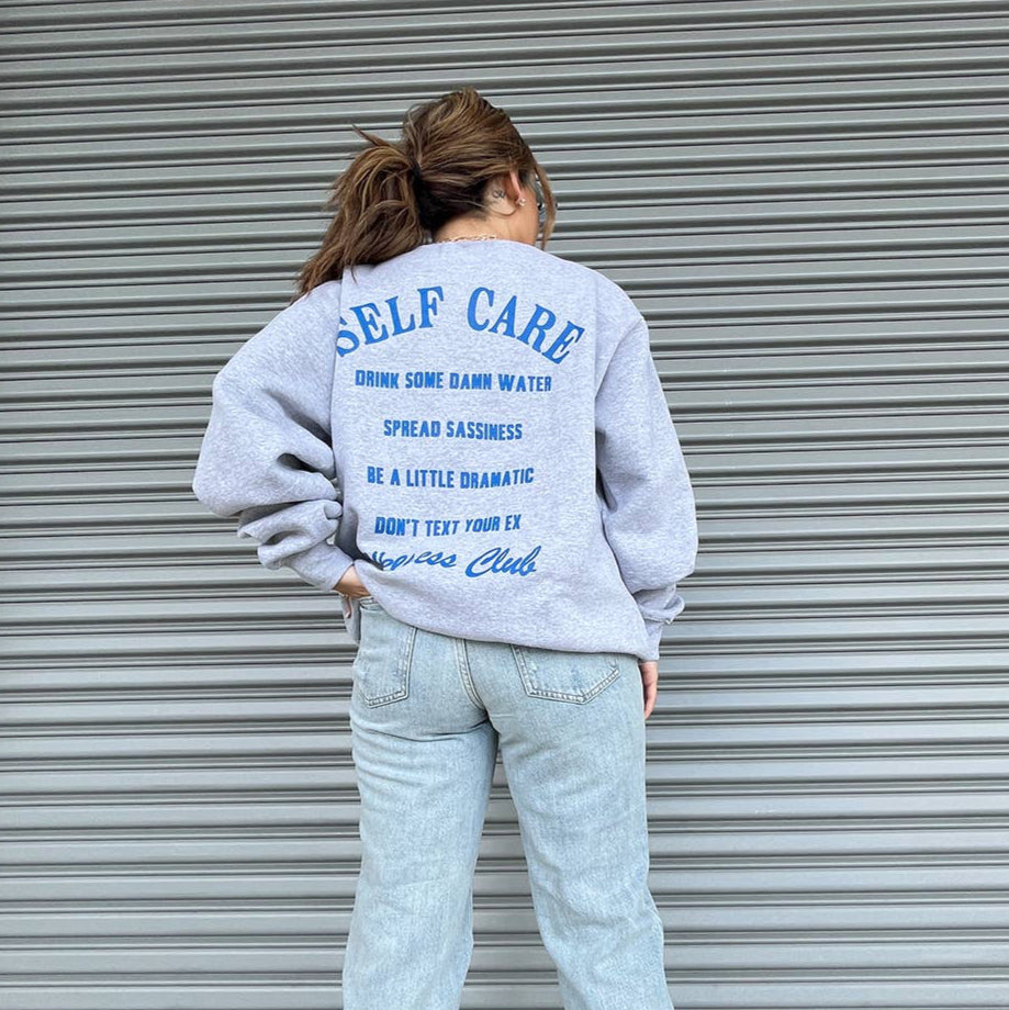 Self Care Heather Gray Sweatshirt – Wellness Club Edition
