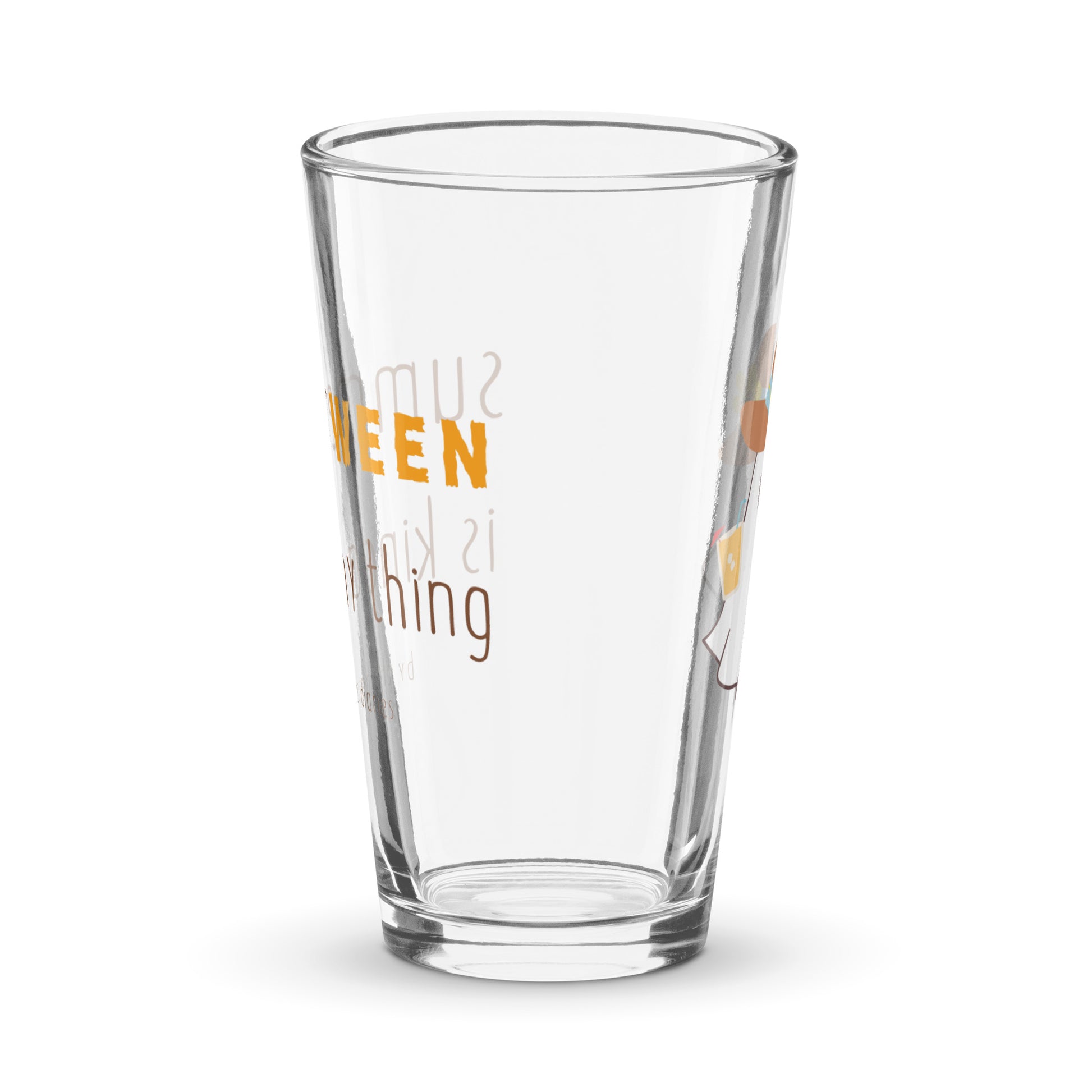 Sip in Style This Summer! Introducing the Summerween Is Kinda My Thing Pint Glass by The Banannie Diaries – your go-to for cold, refreshing drinks with a spooky twist! 🍹👻  - Material: Glass - Volume: 16 oz (473 ml)