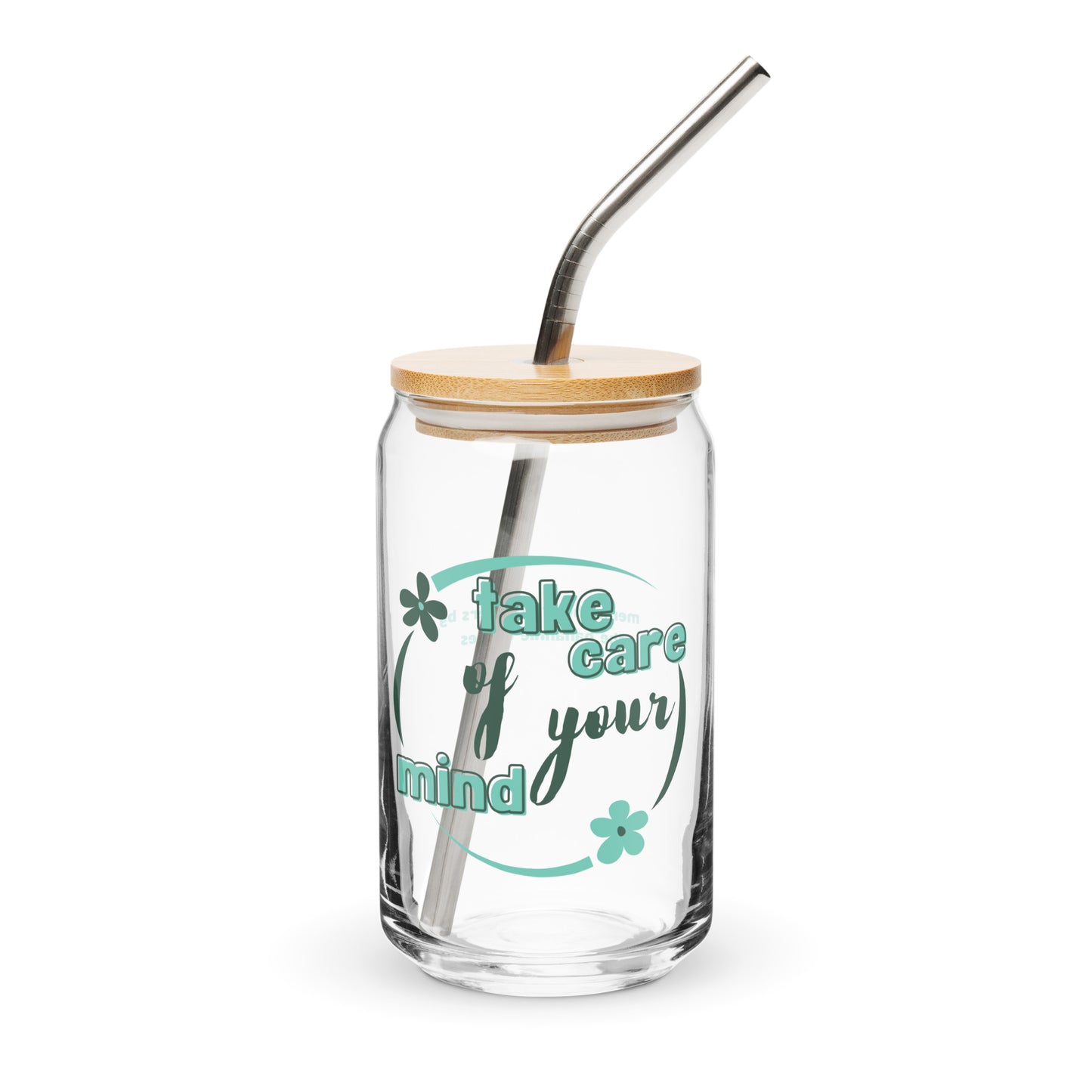 Take Care Of Your Mind Can-Shaped Glass -  Mental Health Matters by The Banannie Diaries