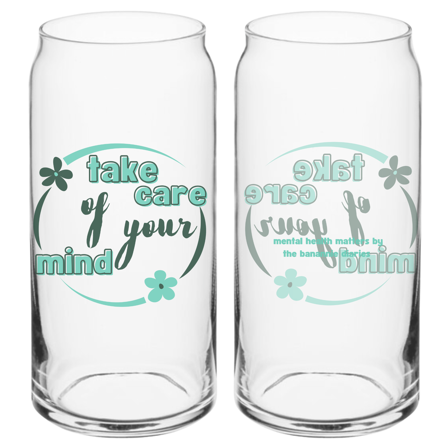 mental health matters can-shaped drinking glass – 16oz or 20oz