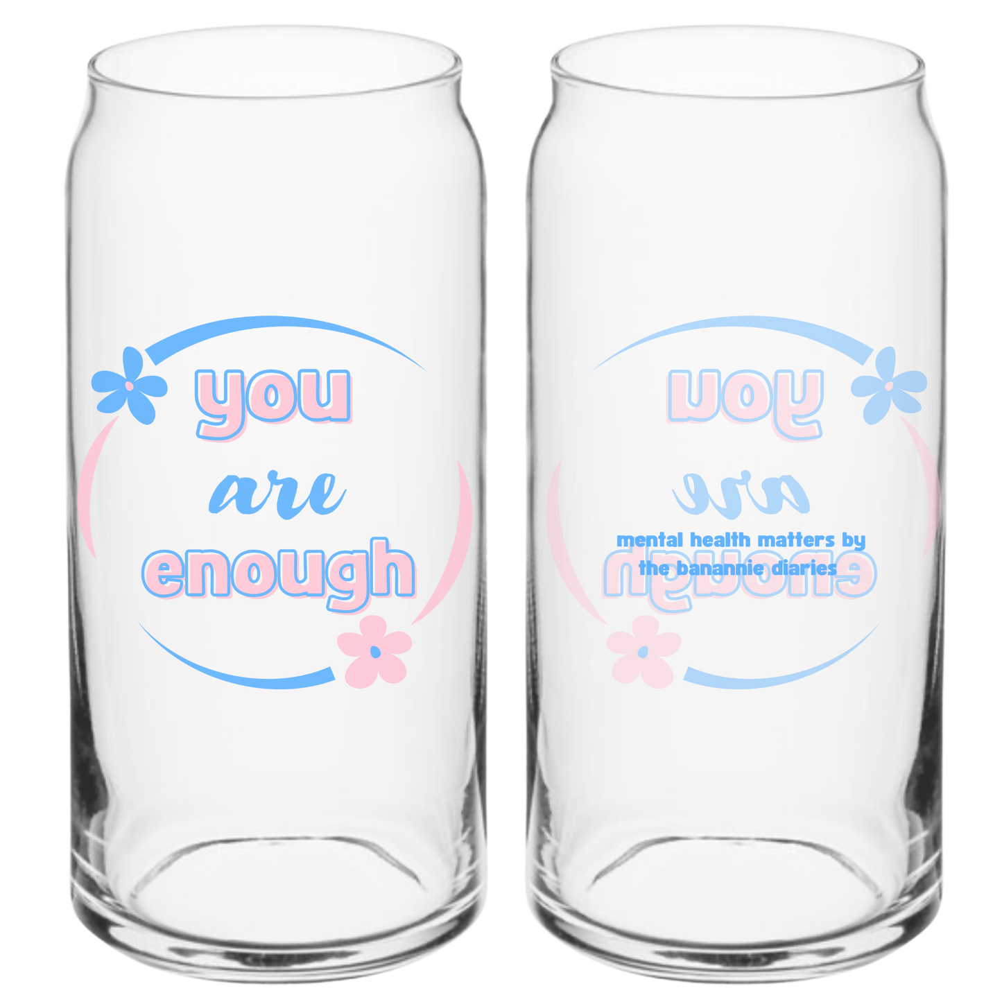 mental health matters can-shaped drinking glass – 16oz or 20oz