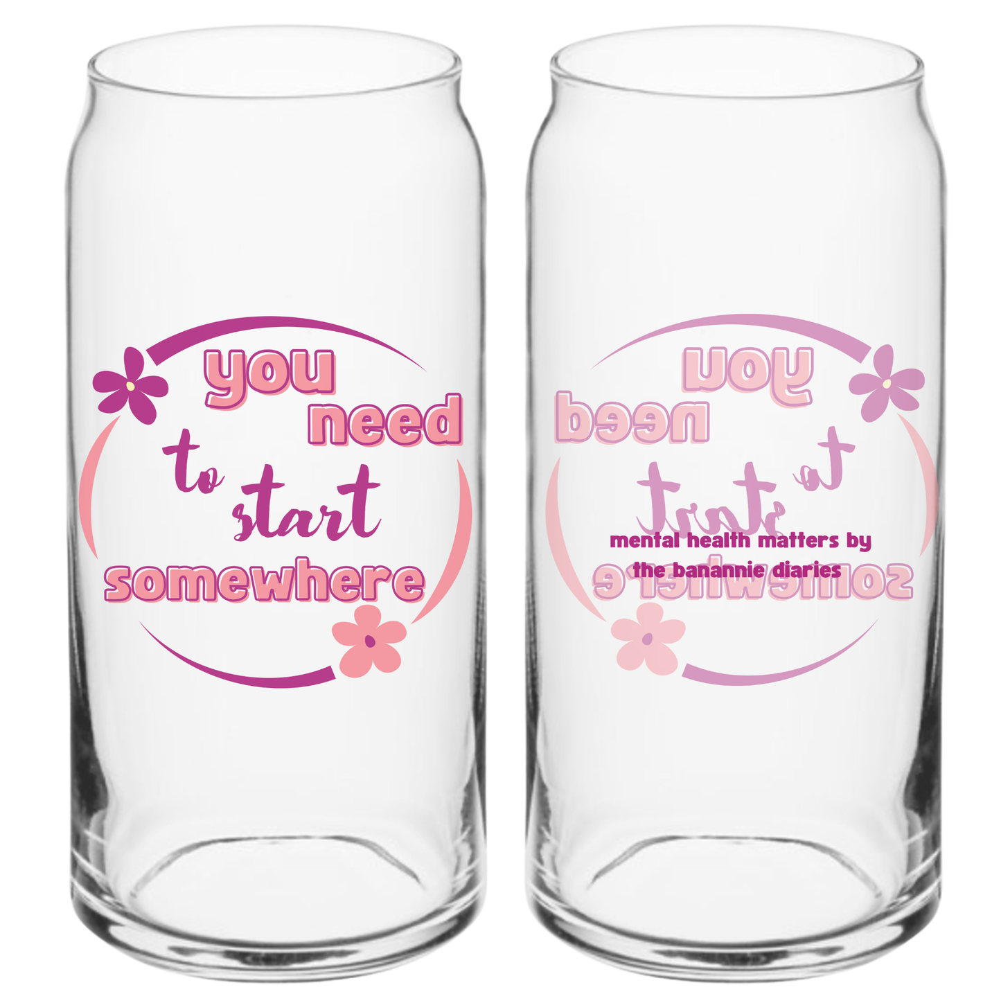 mental health matters can-shaped drinking glass – 16oz or 20oz