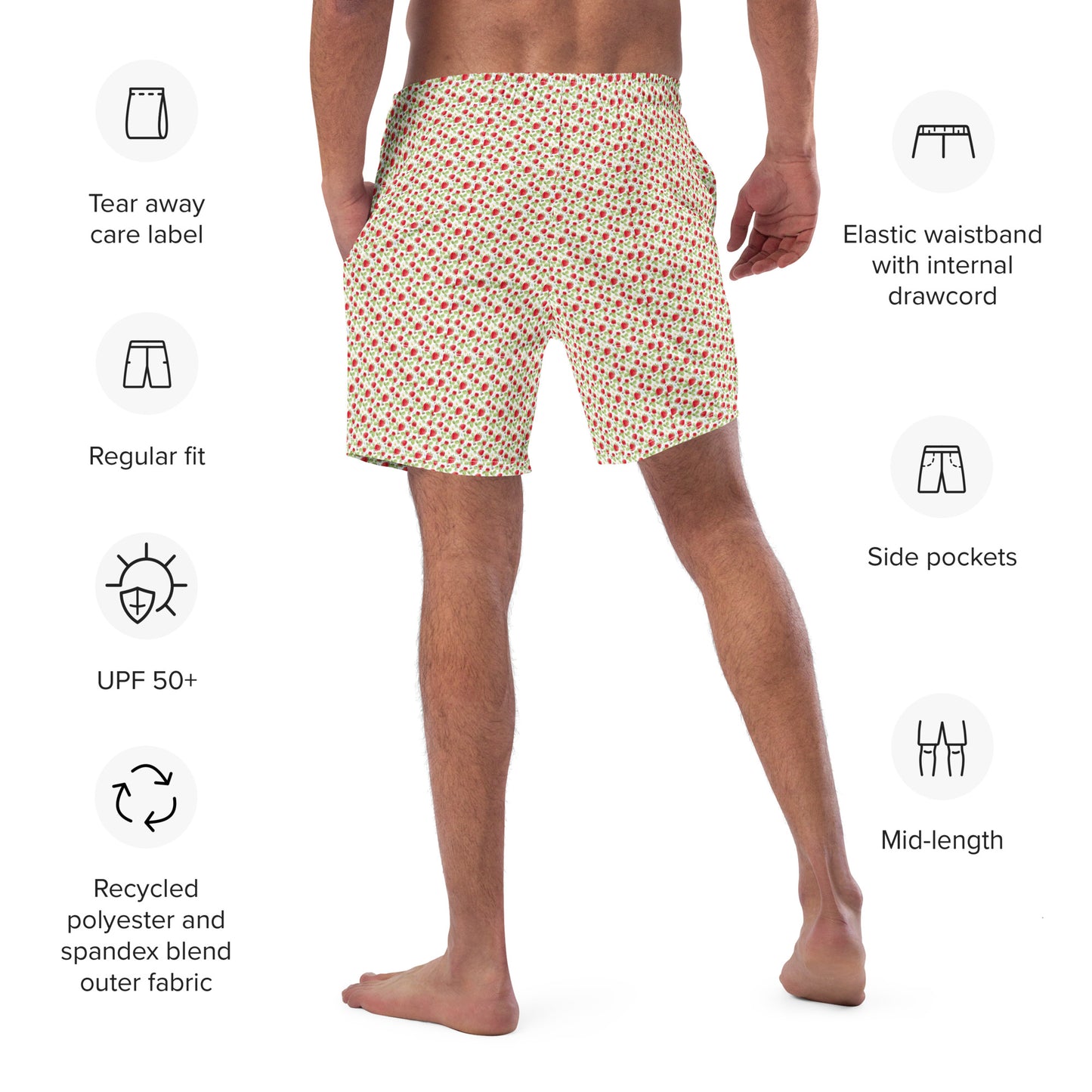 Strawberry Bees Men's Swim Trunks - By The Banannie Diaries