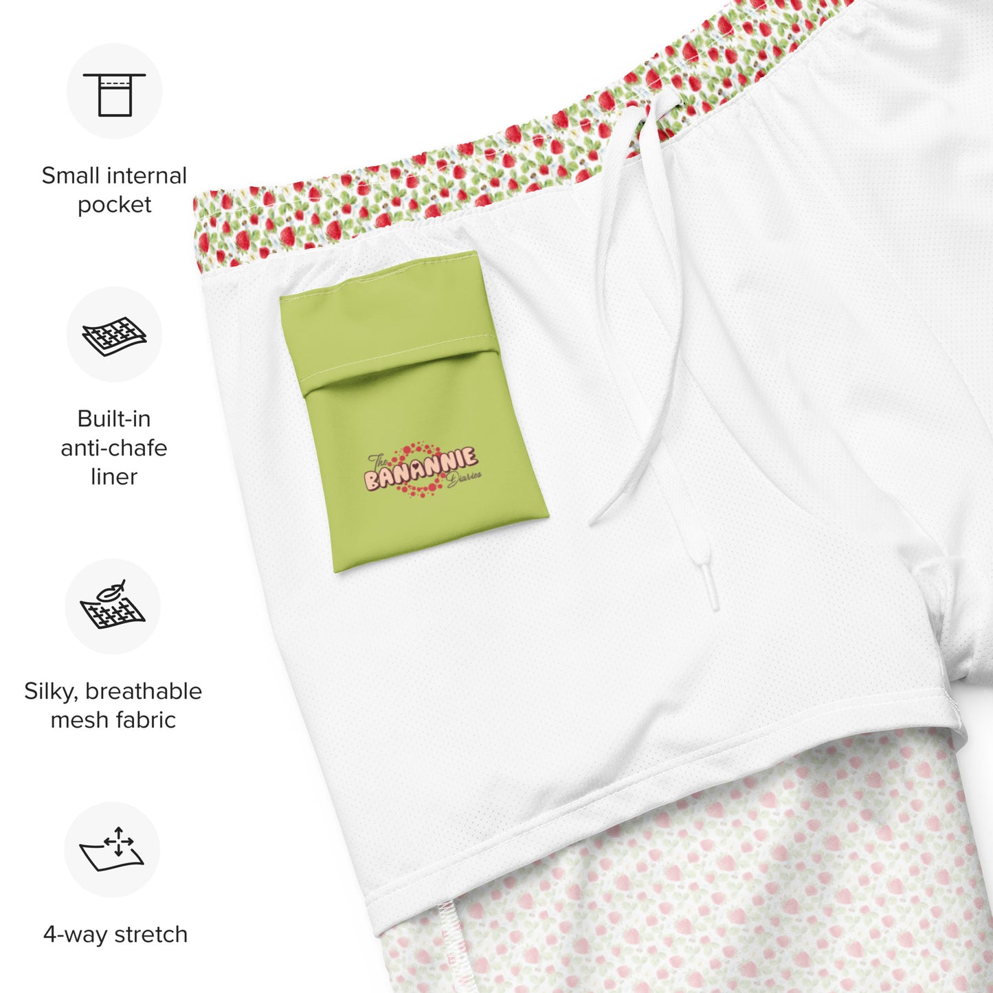 Strawberry Bees Men's Swim Trunks - By The Banannie Diaries