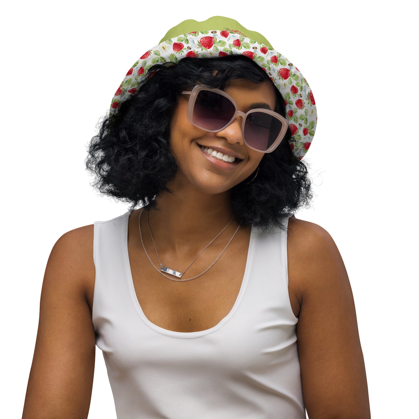 Strawberry Bees Reversible Bucket Hat
