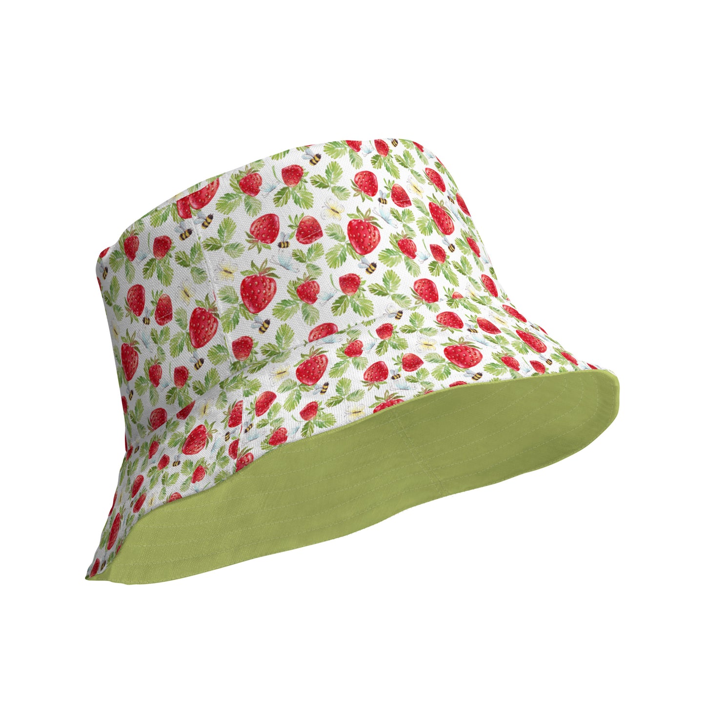 Strawberry Bees Reversible Bucket Hat