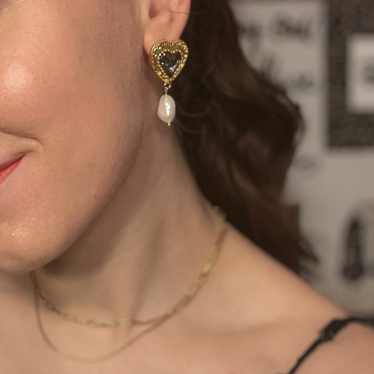 american duchess earrings in black onyx