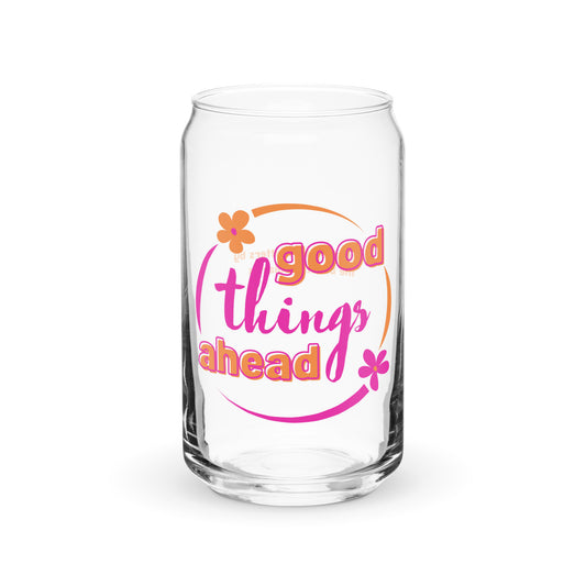 Good Things Ahead Can-Shaped Glass - Mental Health Matters by The Banannie Diaries - Volume: 16 oz. (473 ml), Glassware, Houseware