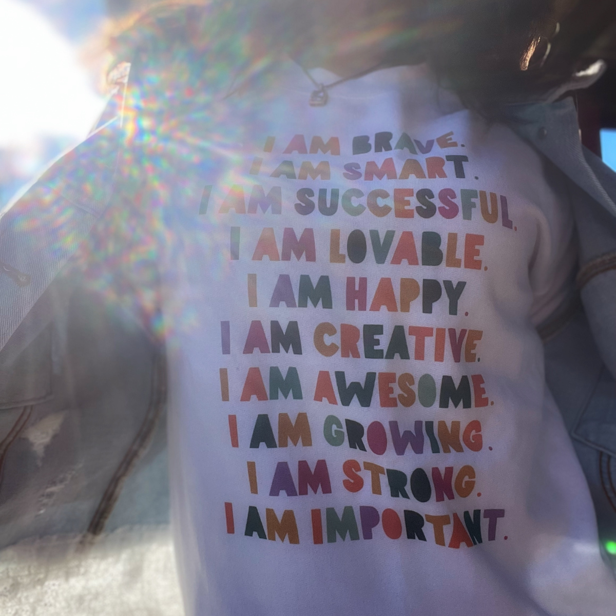 "i am" affirmation crewneck sweatshirt