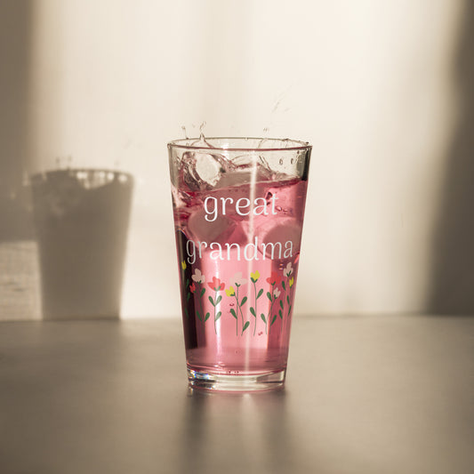 Great Grandma - Pint Glass,  by The Banannie Diaries - Volume: 16 oz. (473 ml), Glassware, Houseware