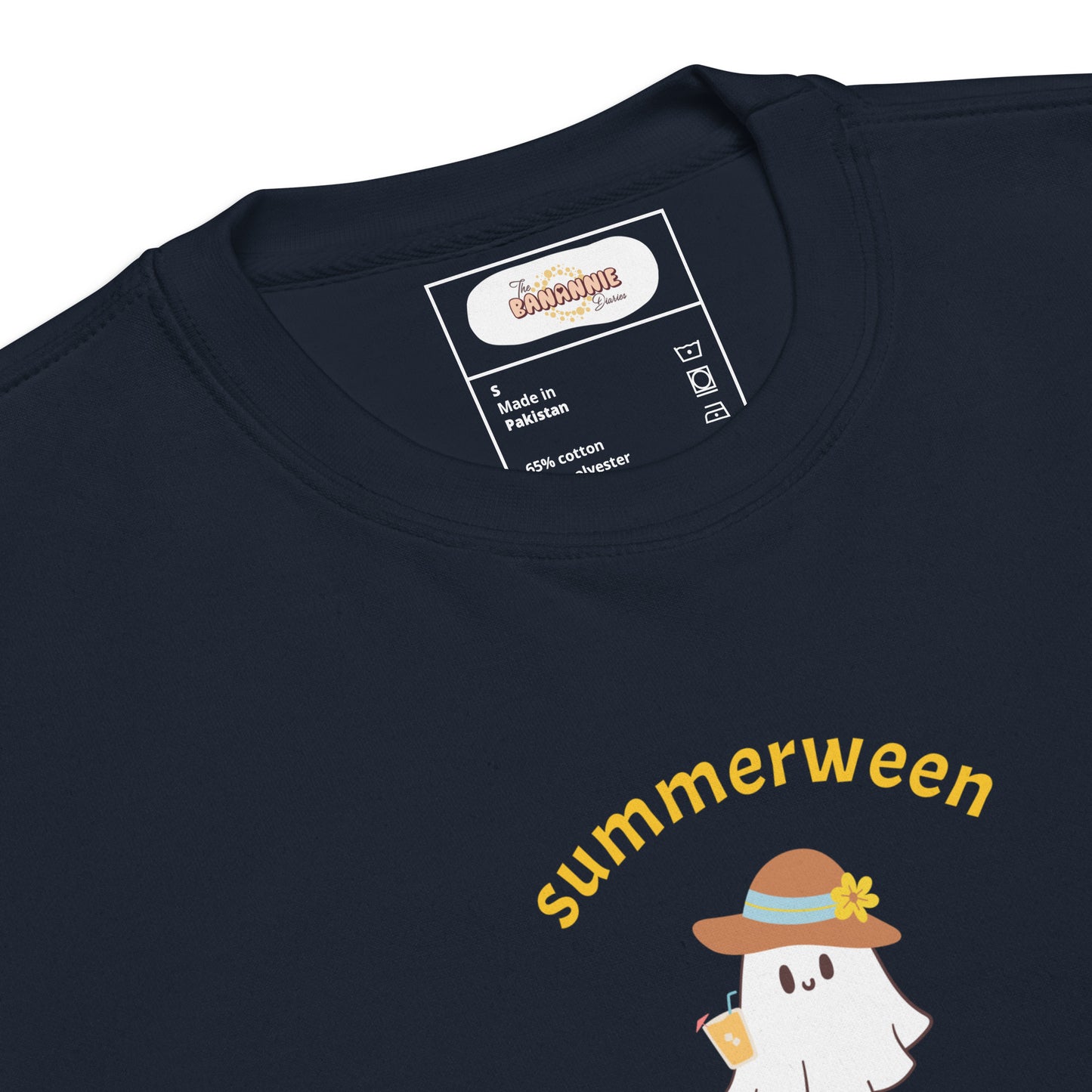 Stay Cozy in Spooky Style! Introducing the Summerween Is Kinda My Thing Unisex Premium Sweatshirt by The Banannie Diaries – perfect for a classic and contemporary streetwear look! 