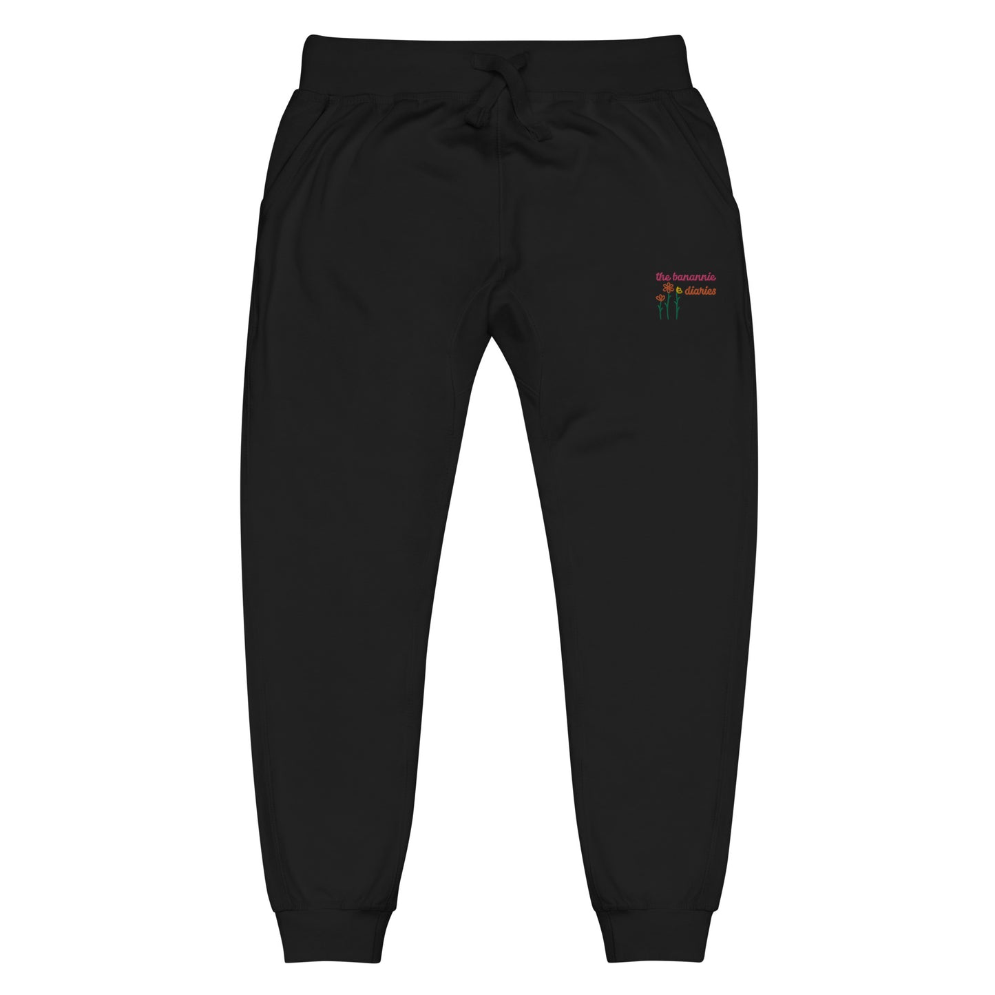 embroidered unisex fleece sweatpants by the banannie diaries
