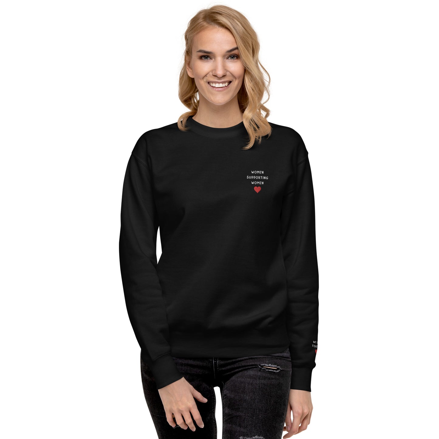 Women Supporting Women Embroidered Crewneck Sweatshirt by The Banannie Diaries