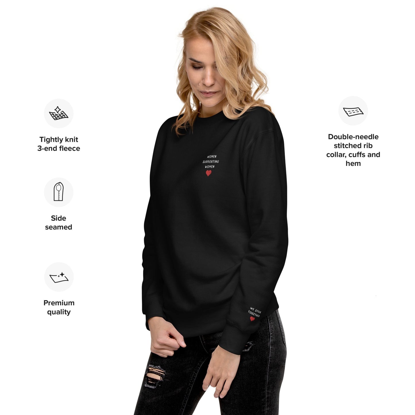 Women Supporting Women Embroidered Crewneck Sweatshirt by The Banannie Diaries