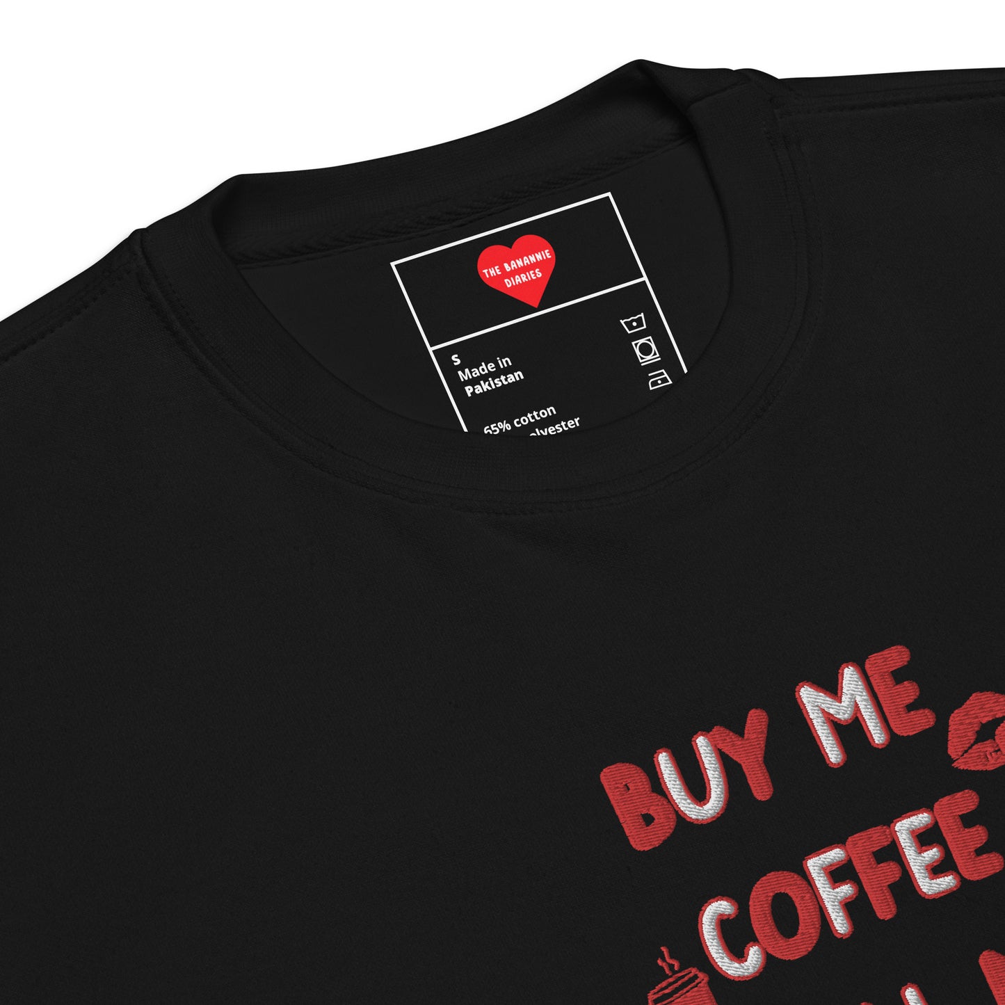 Buy Me Coffee and Tell Me I'm Pretty - Embroidered Crewneck Sweatshirt by The Banannie Diaries