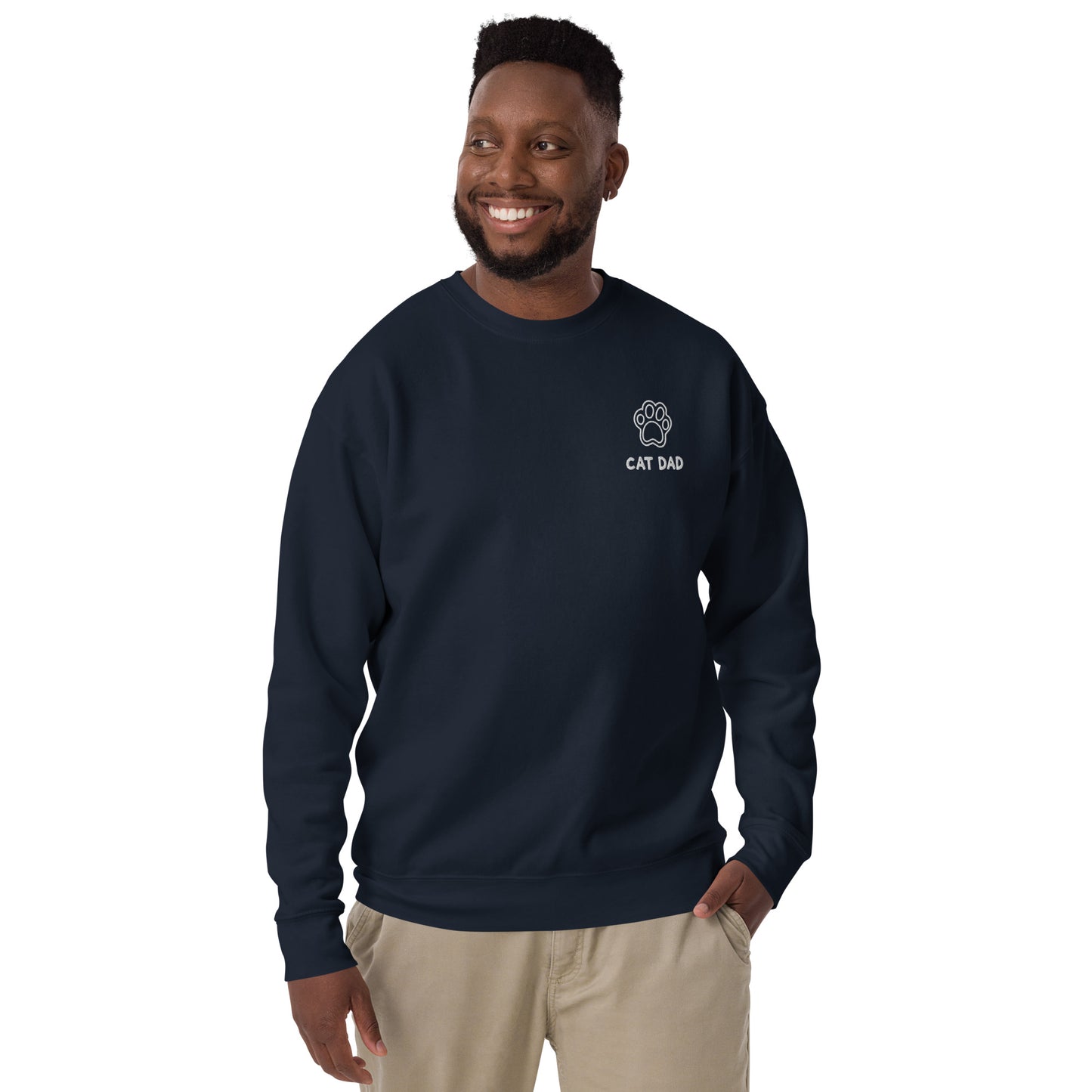 Cat Dad Embroidered Crewneck Sweatshirt - by The Banannie Diaries