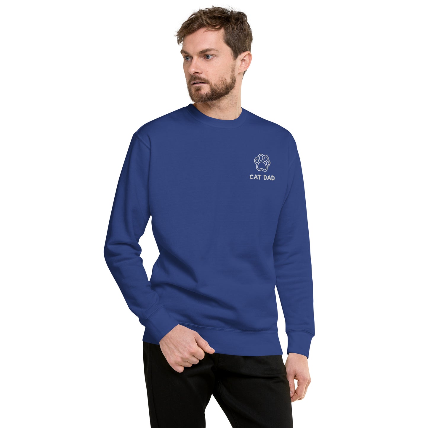 Cat Dad Embroidered Crewneck Sweatshirt - by The Banannie Diaries
