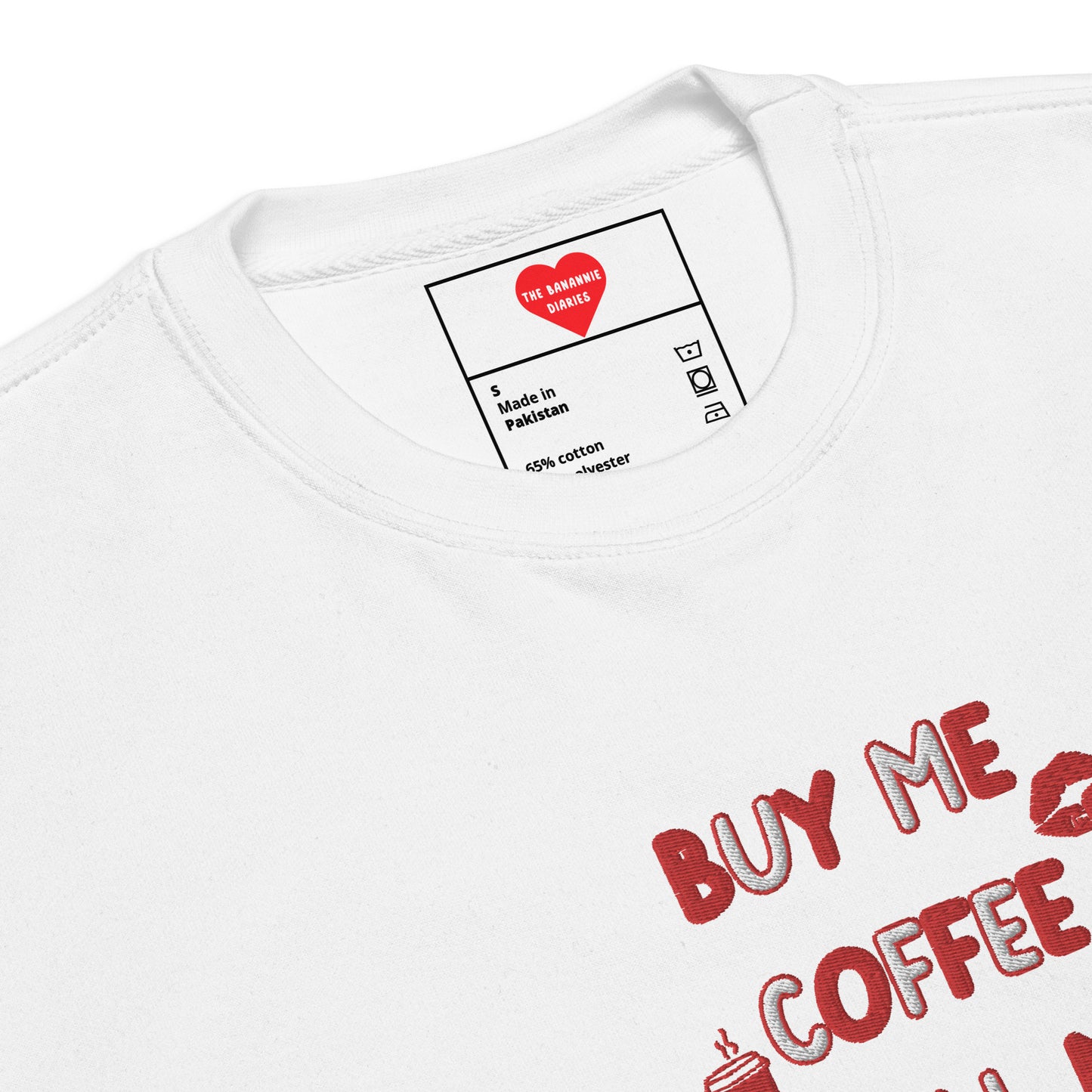 Buy Me Coffee and Tell Me I'm Pretty - Embroidered Crewneck Sweatshirt by The Banannie Diaries