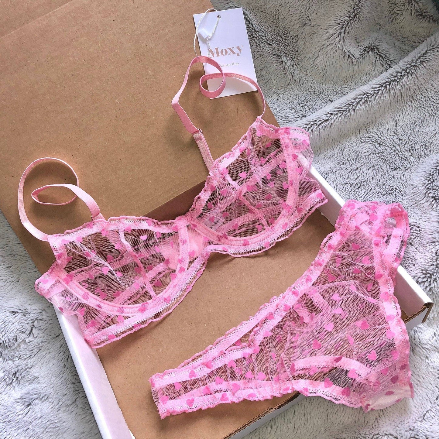 sweetheart pink lingerie set
